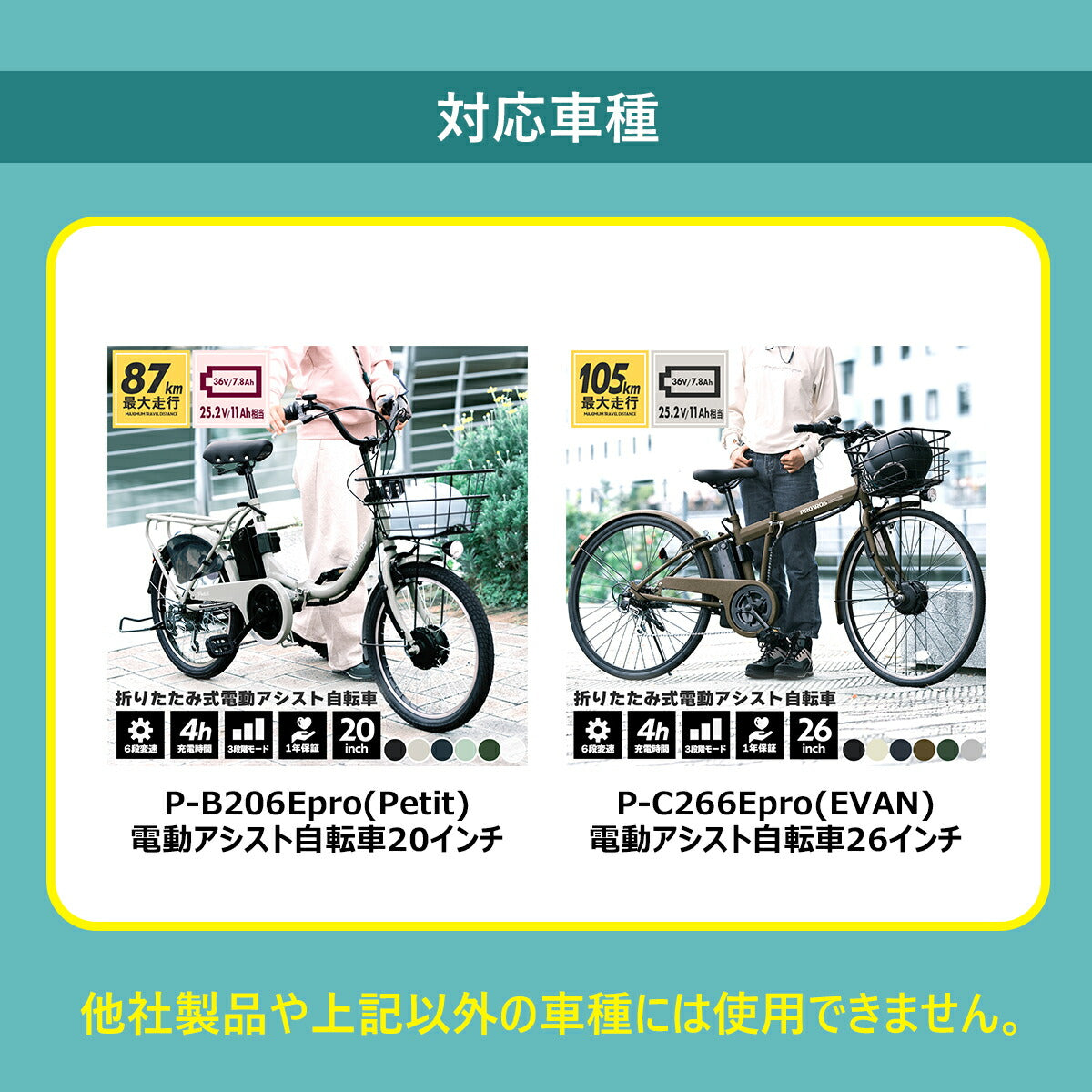電動アシスト自転車(7.8Ah/36V)用バッテリー PB-BA078pro